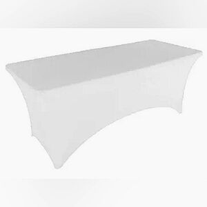 2 White Stretch Table Cover